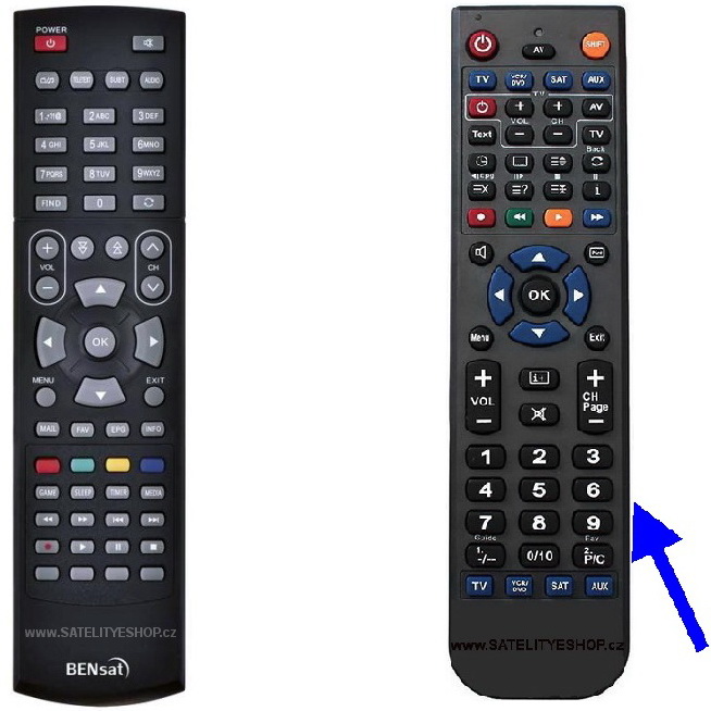 BENsat 260IR-PVR dálkový ovladač náhradní