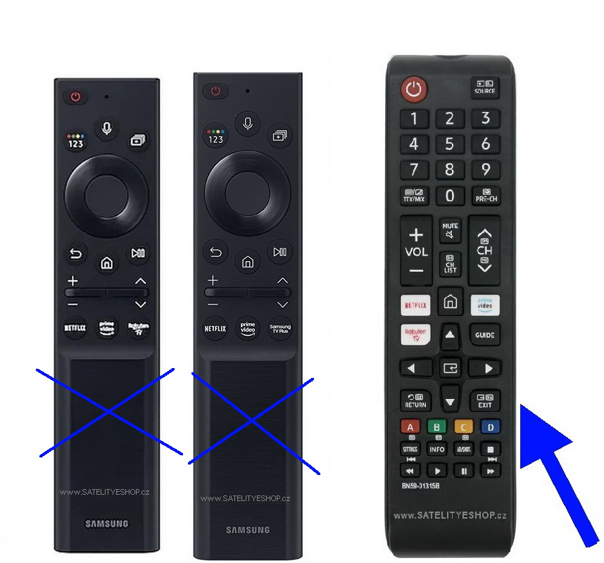 Dálkový ovladač tlačítkový pro Samsung QE50LS03A náhradní