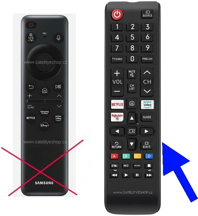 Samsung QE55Q8F náhradní dálkový ovladač tlačítkový