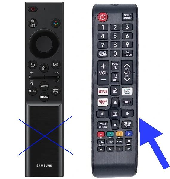 Samsung UE43U8072H náhradní dálkový ovladač tlačítkový