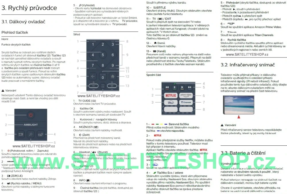 Philips 43PUS8349, 50PUS8349 dálkový ovladač náhradní