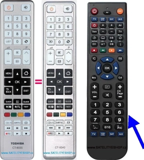 Toshiba CT-8035, CT-8040 dálkový ovladač náhradní