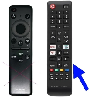 Samsung UE43DU7172 náhradní dálkový ovladač tlačítkový