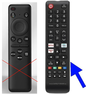 Samsung QE50QEF1 náhradní dálkový ovladač tlačítkový